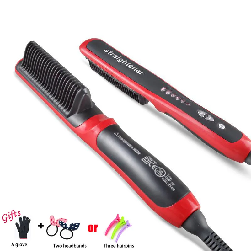 

Hair Curler 110-240V Ceramic Straight Hair Comb Hairbrush Straighting Straightener Iron Roller Tools Hair Curling IronB14