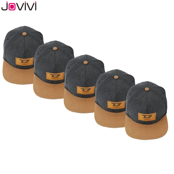 5x Black Jovivi лето на плоской подошве в стиле унисекс; Кепка с надписью дизайн хлопок& под джинсу кожу канат патч Snapback шляпа, бейсбольная кепка студентов 3 цвета на выбор - Цвет: 5x Black