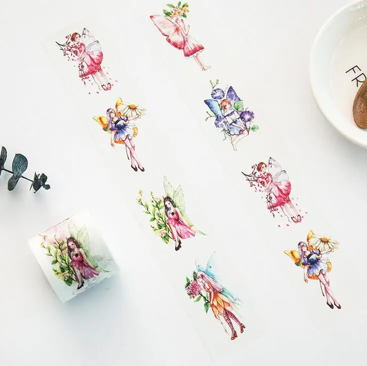 

4 cm Wide Butterflies With Flowers Washi Tape Adhesive Tape DIY Scrapbooking Sticker Label Masking Tape
