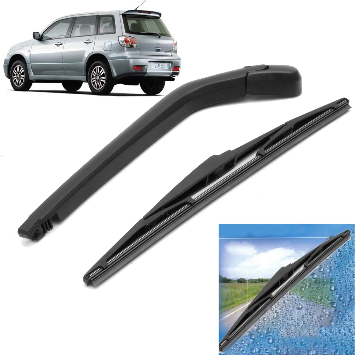 2Pcs/set Rear Right Wiper Arm & Blade New Car Window Windscreen Wiper Blade For MITSUBISH/Outlander 2.4AT (2003-2006) 2Pcs/set Rear Right Wiper Arm & Blade New Car Window Windscreen Wiper Blade For MITSUBISH/Outlander 2.4AT (2003-2006)
