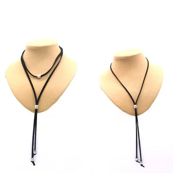

10pcs/lots Western Suede bolo tie heart shape collar leather rope unisex vintage pattern collar cowgirl wedding accessories