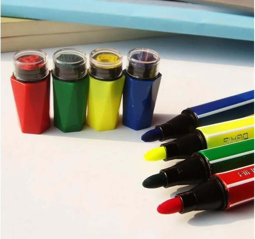 Высокое качество AIHAO 1881# моющаяся упаковка маркеров 24 краски акварелью Толстая голова ручка живопись Поставки