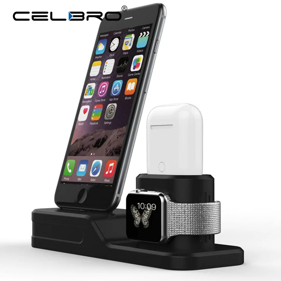 

4In1 Charging Dock Station Holder for iPhone6 iPhone6S iPhone7 iPhone8 Plus Charger Stand for Apple Watch iwatch 4 3 2 1 Airpods
