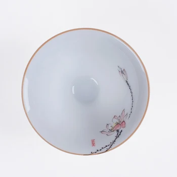 

New Blue and White Porcelain Tea Cup Ceramic Single Hats Hand-painted Kung Fu Mug