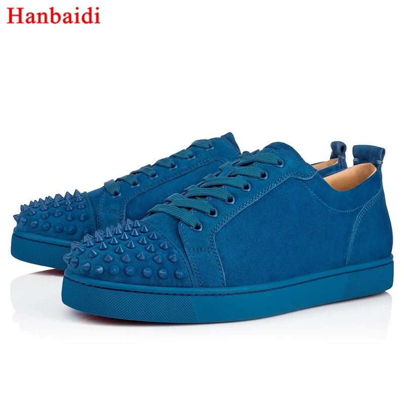 

2019 Mens Suede Flock Leather Casual Shoes Fashion Rivets Studed Mens Loafers Runway Lace Up Round Toe Dress Party Shoes Men 46
