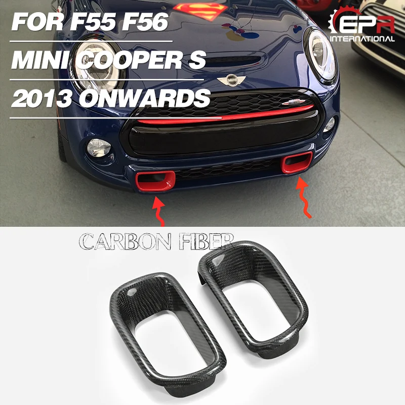 

Car-styling Carbon Fiber Bumper Vent Glossy Finish Front Air Duct Tuning Air Intake Body Kit Part Trim Fit For F56 Mini Cooper S