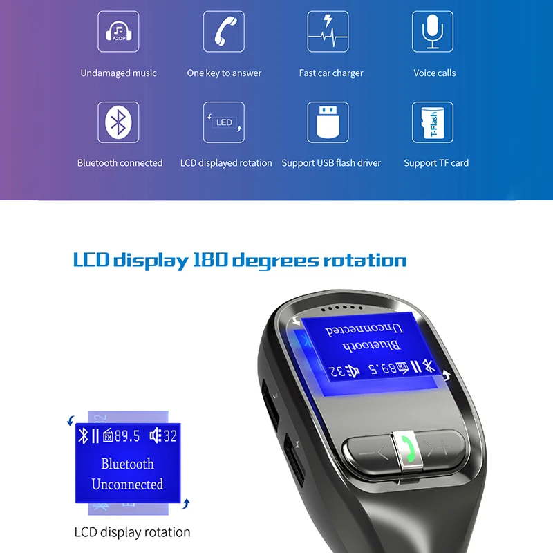 Автомобильный Bluetooth MP3 большой экран двойной USB Обнаружение автомобиля Bluetooth Hands-free fm-передатчик Bluetooth автомобильное Aux зарядное устройство G11