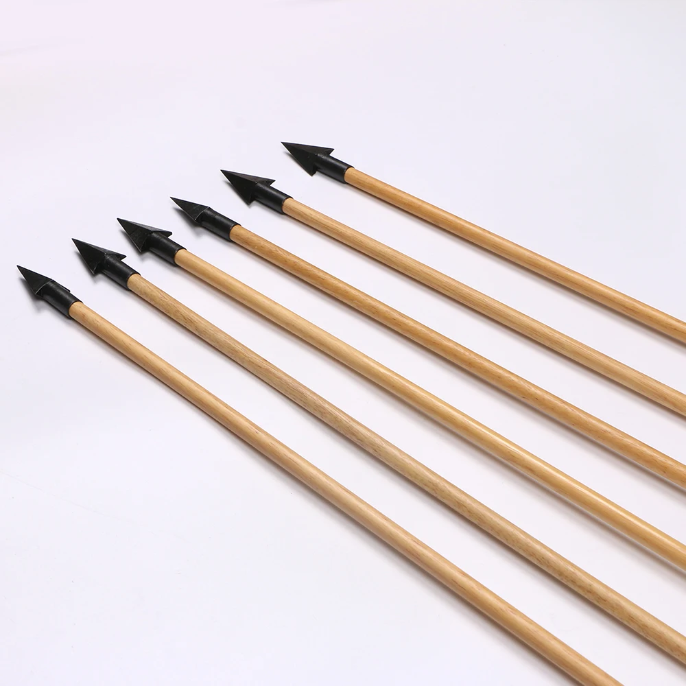 Tiro com Arco Flechas de Madeira Penas de Peru para Arco de Caça com Cabeça de Seta ao ar Recurvo Tradicional Livre Handmade 6 Pcs 31.5 4 Arco e flecha