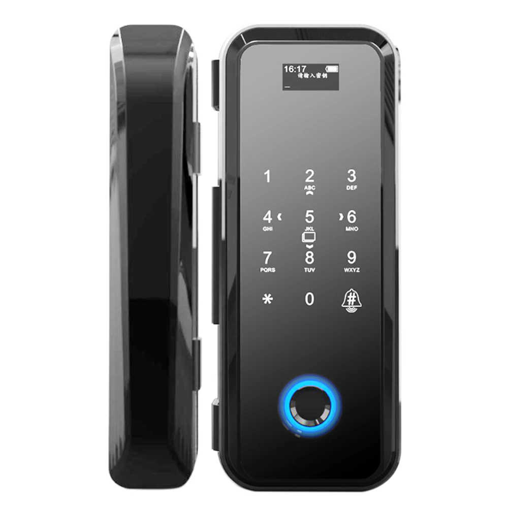 

Smart Fingerprint Glass Door Lock Security Biometric Keyless Electric Lock Easy Install Code RFID Card Remote Mobile APP Unlock
