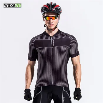

WOSAWE New Stripe Bike Bicycle Jerseys Sweat-absorption Polyester Cycling Clothing Summer Running Sports Coat