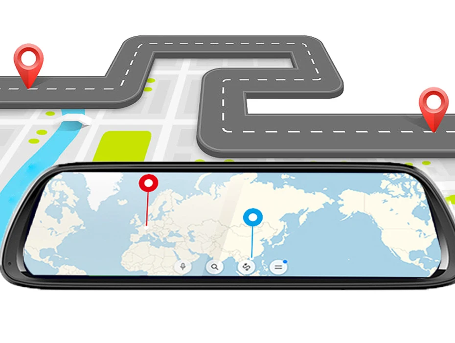 WHEXUNE Автомобильный видеорегистратор Камера gps навигатор 4G 1" Android 8,1 поток медиа зеркало заднего вида FHD 1080P gps зеркало видеорегистратор