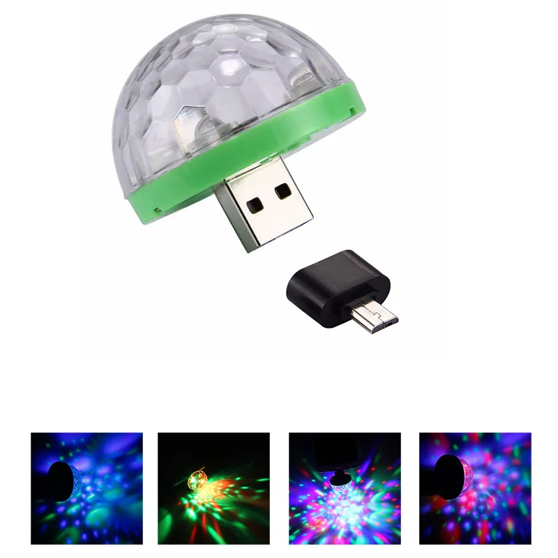 

3W Led Holiday Lights DJ Light RGB Color Changing Sound Actived Crystal Magic Mini Disco Ball KTV Xmas Wedding Party Decor Light