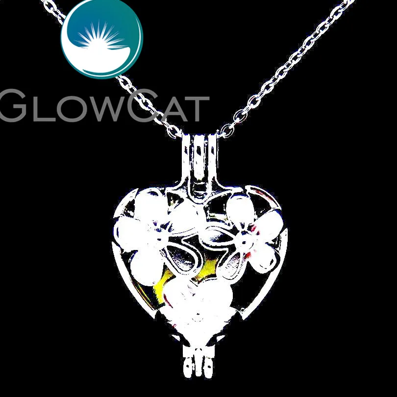 GLOWCAT LL401 металлический цветок Сердце Бусины клетка ароматерапия подходит для