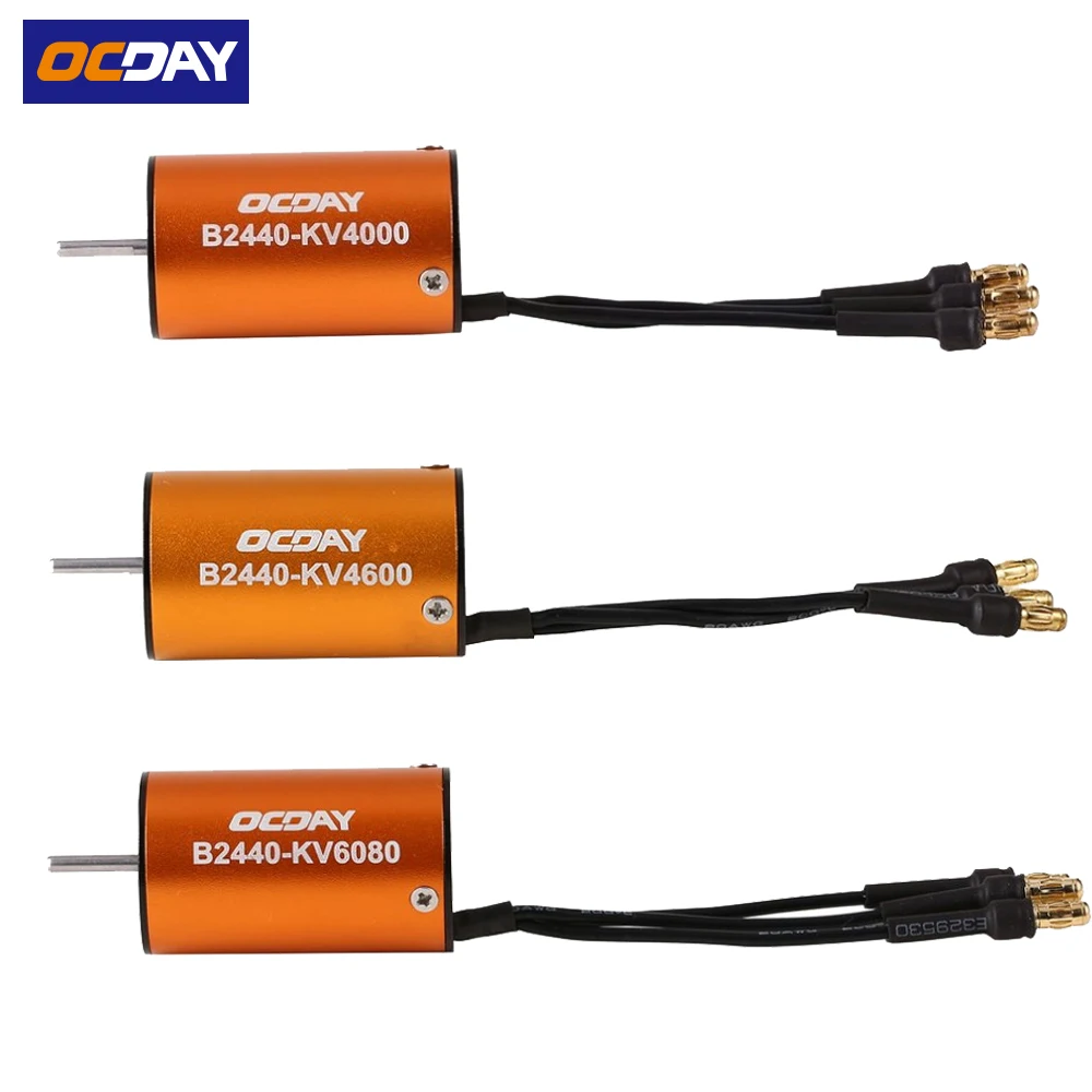 

1pcs OCDAY Waterproof B2440 4000KV/4600KV/6080KV 4 Poles Sensorless Brushless Hi-torque Motor CNC
