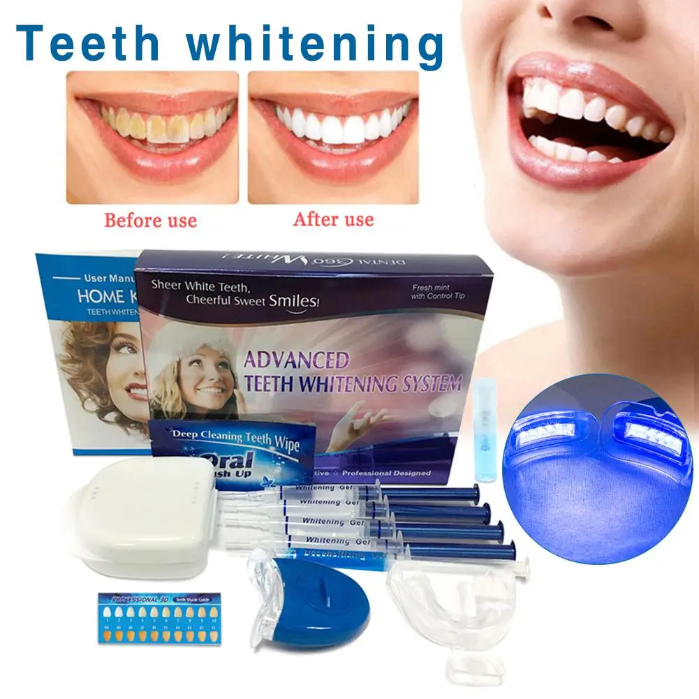 

Professional Teeth Whitening Kit 4 Gel 2 Strips 1 LED White Tooth Bleach Blanchiment Dent Tanden Bleken Blanqueador Dental Care