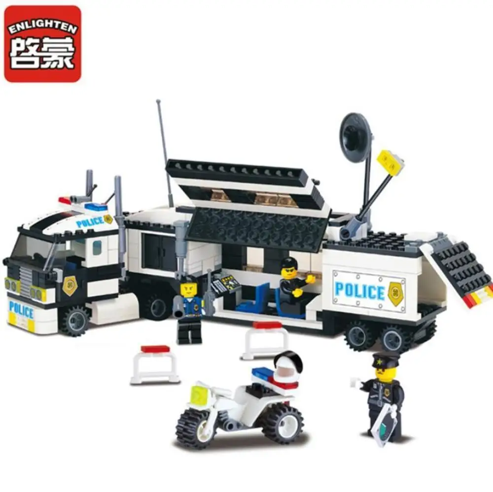 ENLIGHTEN 325 шт серия полиции строительные блоки для грузовиков наборы Playmobil