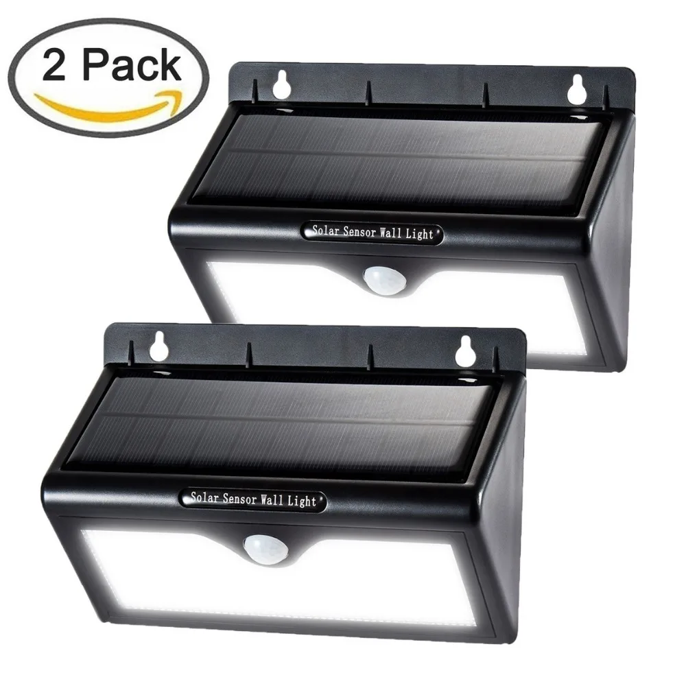 2pcs/lot 46 LEDs solar powered wall lamp hight light / Dim light mode