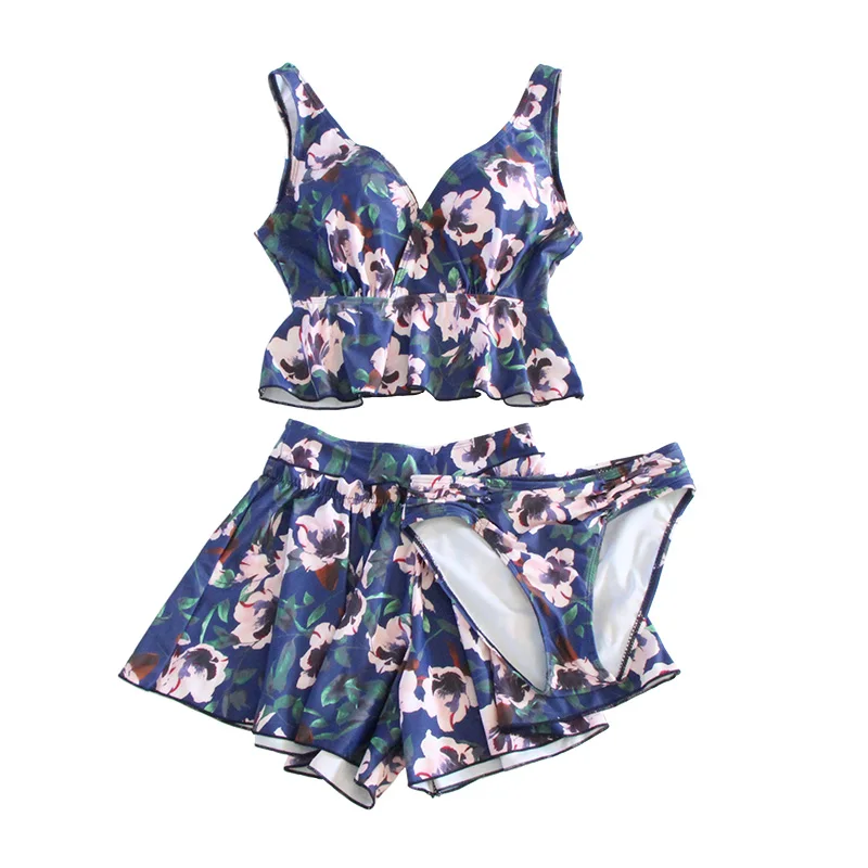 2019 Printed Female Three Piece Bikini Set Swimwear Sexy Women Bathing