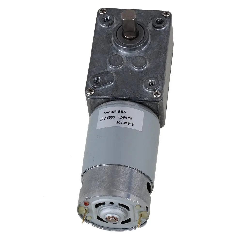 4500RPM Right Angle High Torque Turbo 5.5RPM DC12V Electric Worm Geared DC Motor with Metal ...
