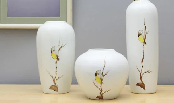 The Vase In Three Sets Jingdezhen Ceramic Arts And Crafts Art