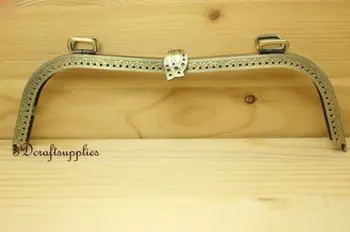 

bag purse frame metal frame sewing frame clasp 26 cm anti bronze K81