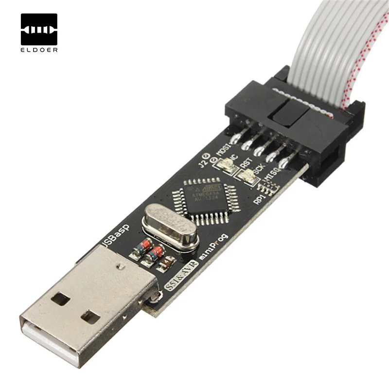 

New DIY Electric Unit High quality 10 Pin USBASP USBISP 3.3/5V AVR Programmer USB Cable Adapter ATMEGA8 ATMEGA128