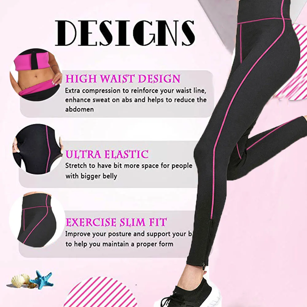 HEXIN Women Sweating Belt with Pants Waist Cincher Shaper Sauna Fat Burning Belt Slimming Tummy Control Workout Enhancer