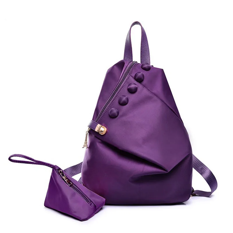 

Petrichor Fashion Nylon Backpack Female Composite Bag Set Large Capacity School Aati-theft Backpack Women Bag Mochila