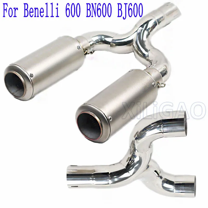 Мотоцикл для Benelli 600 BN60 BJ600 полный выхлоп двойной глушитель трубы системы ссылка