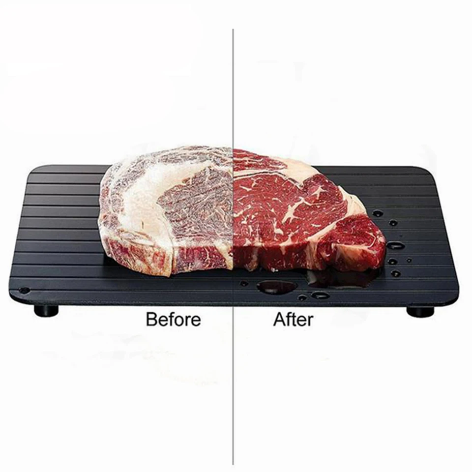 Transhome Defrost Tray 23X16.5CM Frozen Food Meat Fruit Quick Fast Defrosting Tray Plate Board Defrost Kitchen Gadget Tools 2019