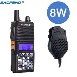 Baofeng UV-82 II Высокое Мощность 8 Вт Walkie Talkie обновление UV82 двойной 2 PTT Портативный ветчиной двухстороннее радио УФ-82 УКВ трансивер + Mic