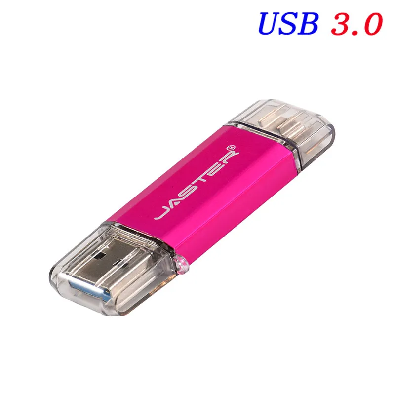 JASTER Горячее предложение тип C 3,1 Порт OTG USB 3,0 флэш-накопитель для Sumsung S8 Plus type C телефонов.(более 20 шт., бесплатный логотип - Цвет: Pink