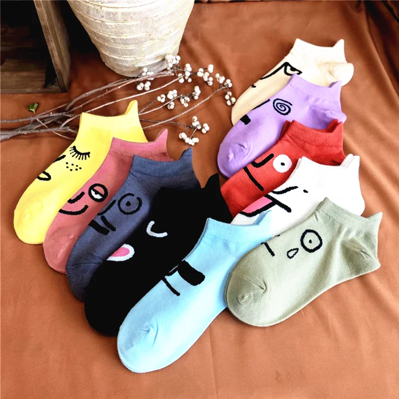 

New Style Hot Sale Interesting Cotton Women Socks Funny Low Ankle Short Socks for Women Men Unisex