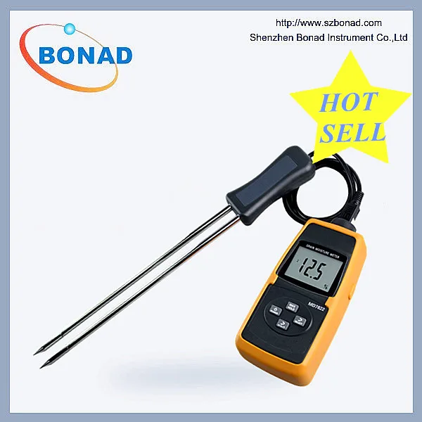2018 hot sell!! MD7822 Grain temperature and humidity tester, grain moisture meter with 2 sensor