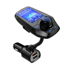 T26D Bluetooth автомобильный комплект громкой связи fm-передатчик MP3-плеер QC3.0 большой экран громкой связи цветной автомобильный зарядка для телефонов
