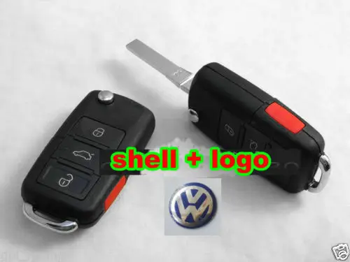 

3+1 Remote Key Case Shell FOR VW BEETLE JETTA PASSAT GOLF Rabbit MK4 MK5 R32 GTI,NEW