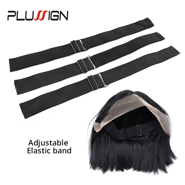 3pcs 3cm Wide Black Adjustable Elastic Band For Wigs Adjustable Straps For  Wigs High-Elastic Sewing Elastic Ribbon