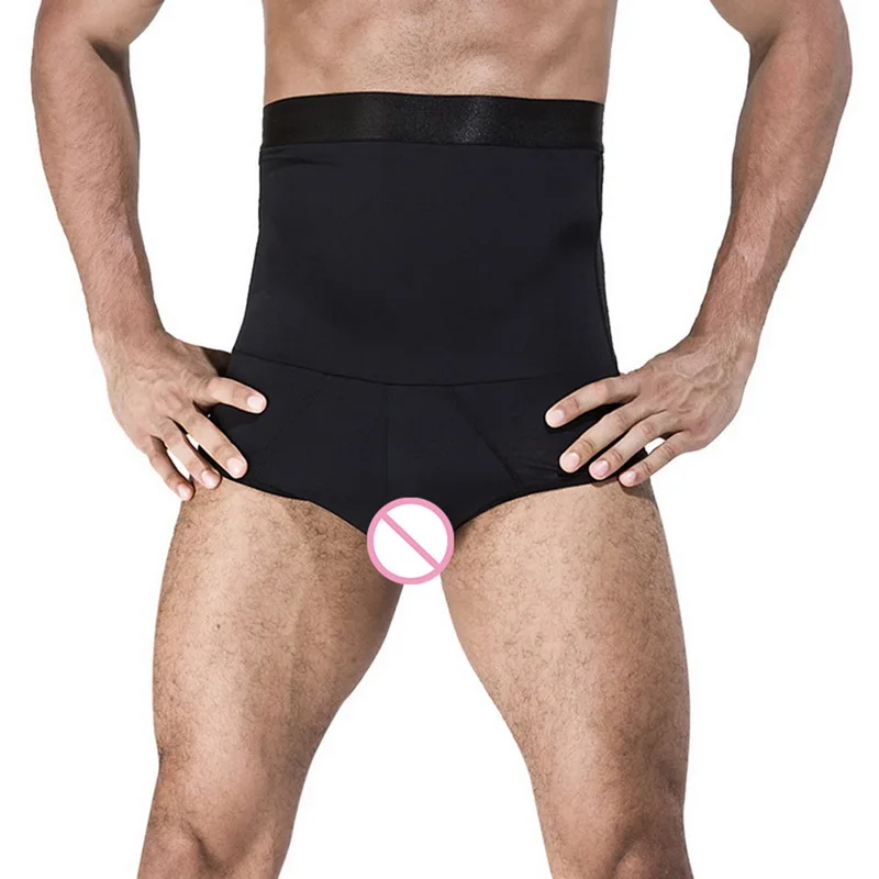 

MoneRffi Male Underwear Briefs Men's Tummy Shapewear Brief Double Layer High Waist Control Panties Slimming Body Shaper