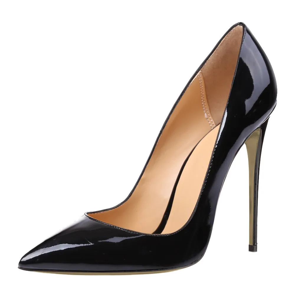 ARQA 2019 Fashion Pointed Toe Patent Leather Gradient Plus Size 34-52 Women Pumps High Heels Stiletto Shoes Female Party Work