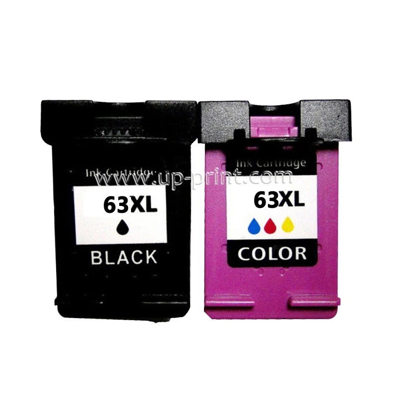 UP 2pk сменный чернильный картридж для hp63 63XL 1B/1C Ink Envy 4520 4526 4512 4516 Officejet 3830 4650 Deskjet 1110 1111