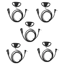 Lote 5 pçs 1 pino d forma fone de ouvido microfone ptt para motorola mh230r mg160a t6200 t6200c t6220 t6222 rádio walkie talkie