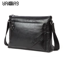 Новая модная кожаная мужская сумка-мессенджер для отдыха с верхним слоем кожи, Повседневная Деловая Мужская сумка из натуральной кожи, брендовая мужская сумка на плечо