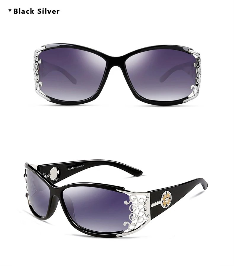 Женские солнцезащитные очки PARZIN, винтажные женские роскошные солнцезащитные очки, подходящие для водителей элегантные полые кружевные очки с чехлом 9218