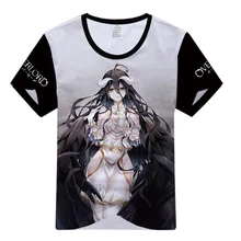 Overlord Ainz Ooal elbisesi Albedo 3D baskı T-shirt Cosplay kostüm yaz moda kısa kollu yuvarlak yaka Tees erkek kadın tişört