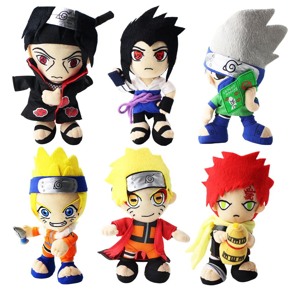 

18cm 6style Naruto Plush Toys Uzumaki Uchiha Sasuke Itachi Kakashi Gaara Cartoon For Kids Soft Stuffed Kawaii Plush Doll