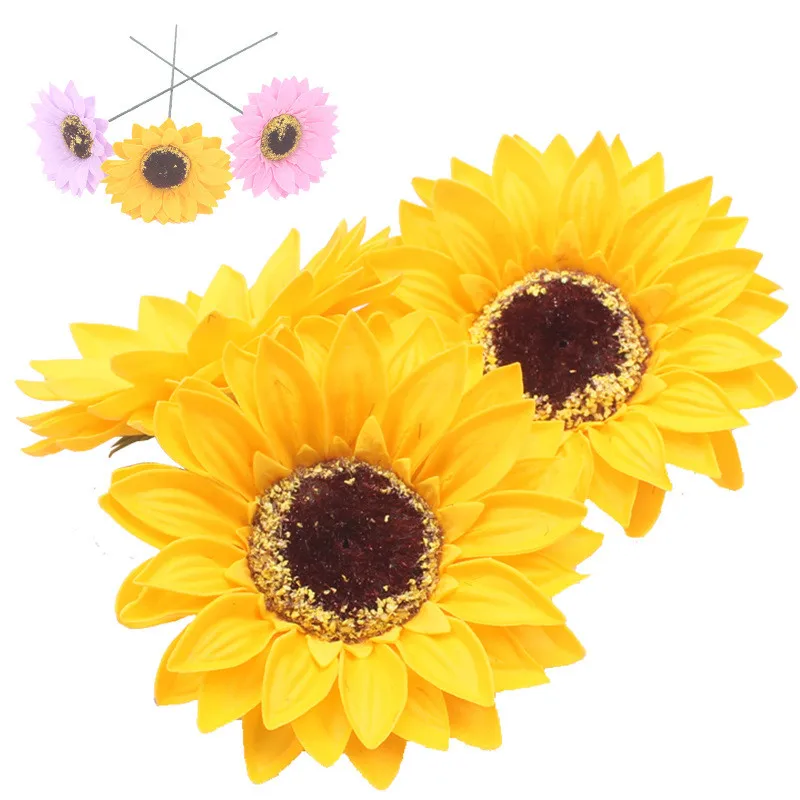 sunflower artificial flowers for wedding Soap Flower Head home decoration accessories Collocation Flower Shop Supplies JX011 (16)