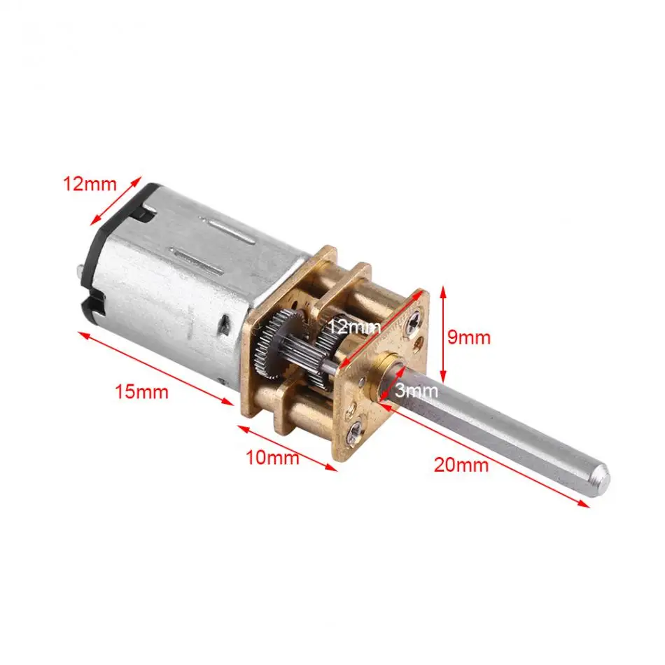 VBESTLIFE DC 12V Мотор редуктор с длинным выходным валом 100 об/мин~ 2000 об/мин мини мотор-редуктор Электрический ящик с зубчатым колесом