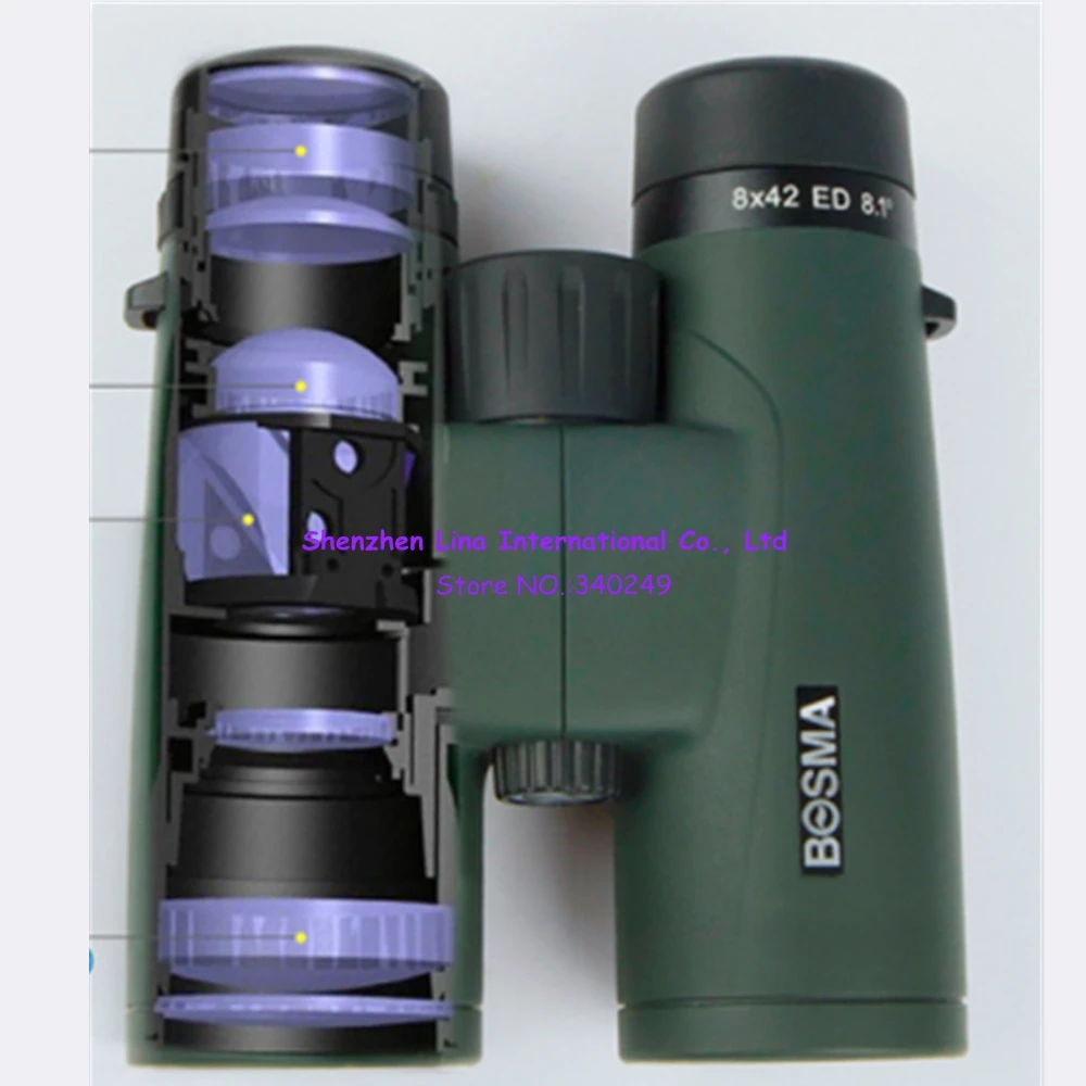 

Bosma 8X42 binoculars ED lens super wide-angle flat field waterproof travel viewing professional bird mirror