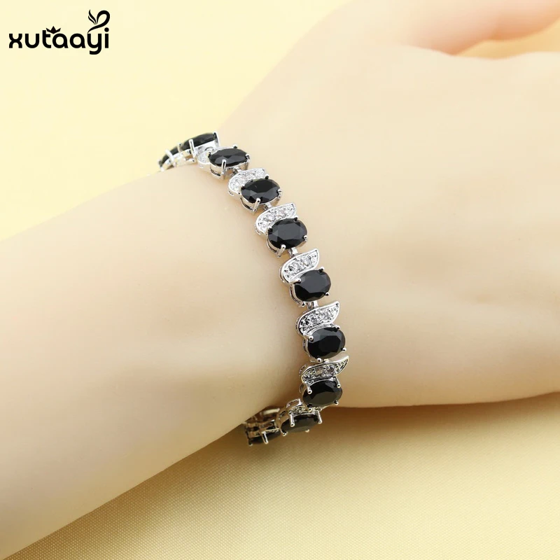 Комплект из колье серёг и браслета с фианитом|earrings bracelet|silver jewelry setfashion set |