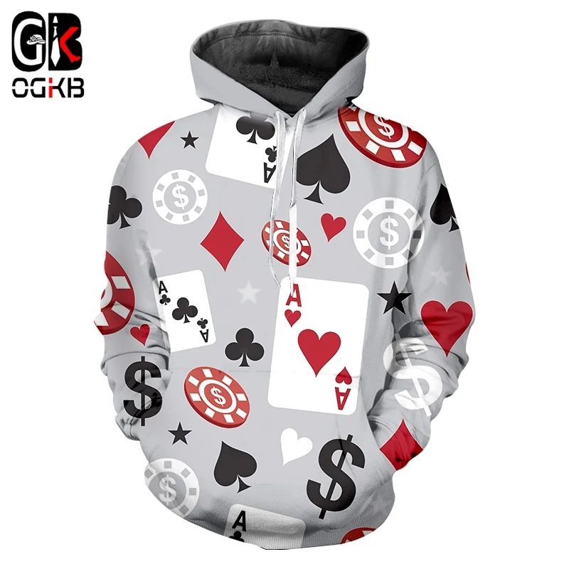 

OGKB Pullover Male Hot Loose Long 3D Hoody Printed Poker Streetwear Plus Size 5XL Garment Man Autumn Hoodies Sweatshirts